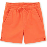 Knit Mid-Thigh Drawstring Shortie, Red