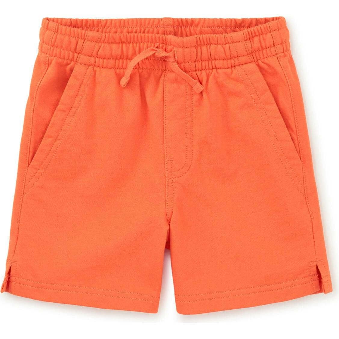 Knit Mid-Thigh Drawstring Shortie, Red