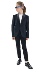 Navy Shawl Lapel Blazer