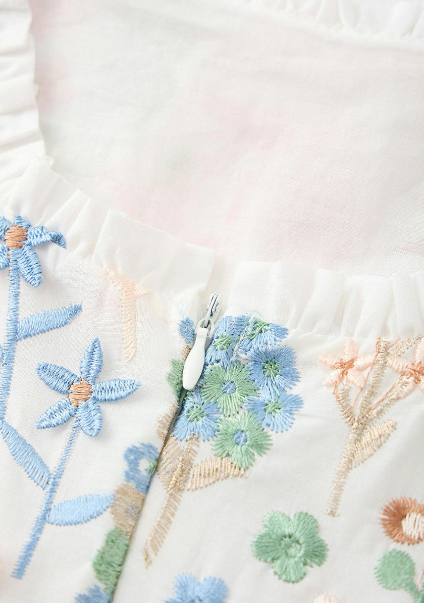 Everly Embroidered Mini Dress