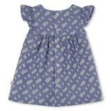 Blue Patterned Dress and Bloomers Set