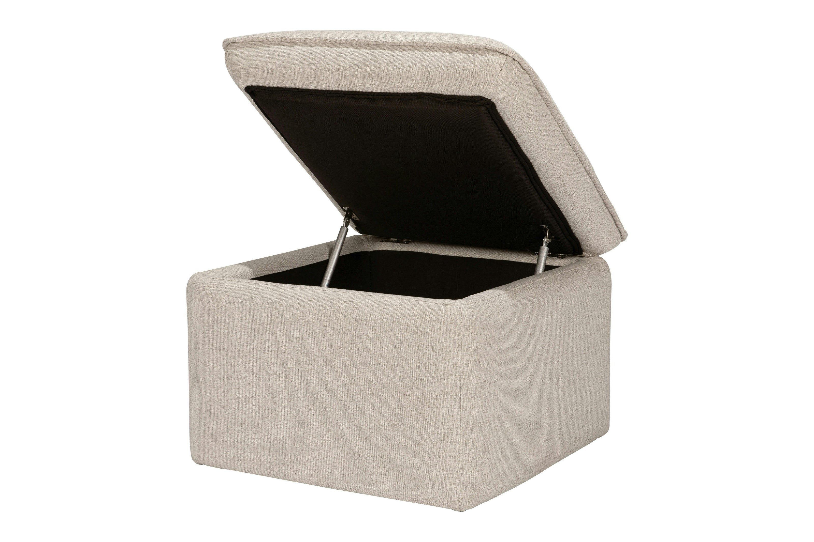 Babyletto Cali Storage Ottoman in Eco-Performance Fabric with USB port | Water Repellent & Stain Resistant