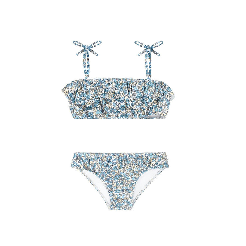 girls original slate floral bandeau bikini