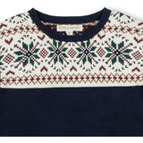 Organic Fair Isle Puff Sleeve Sweater, Blue