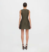 The Blythe Bow Dress - Metallic Brocade