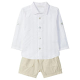 LARANJINHA Beach Vibes Baby Set - White & Sand