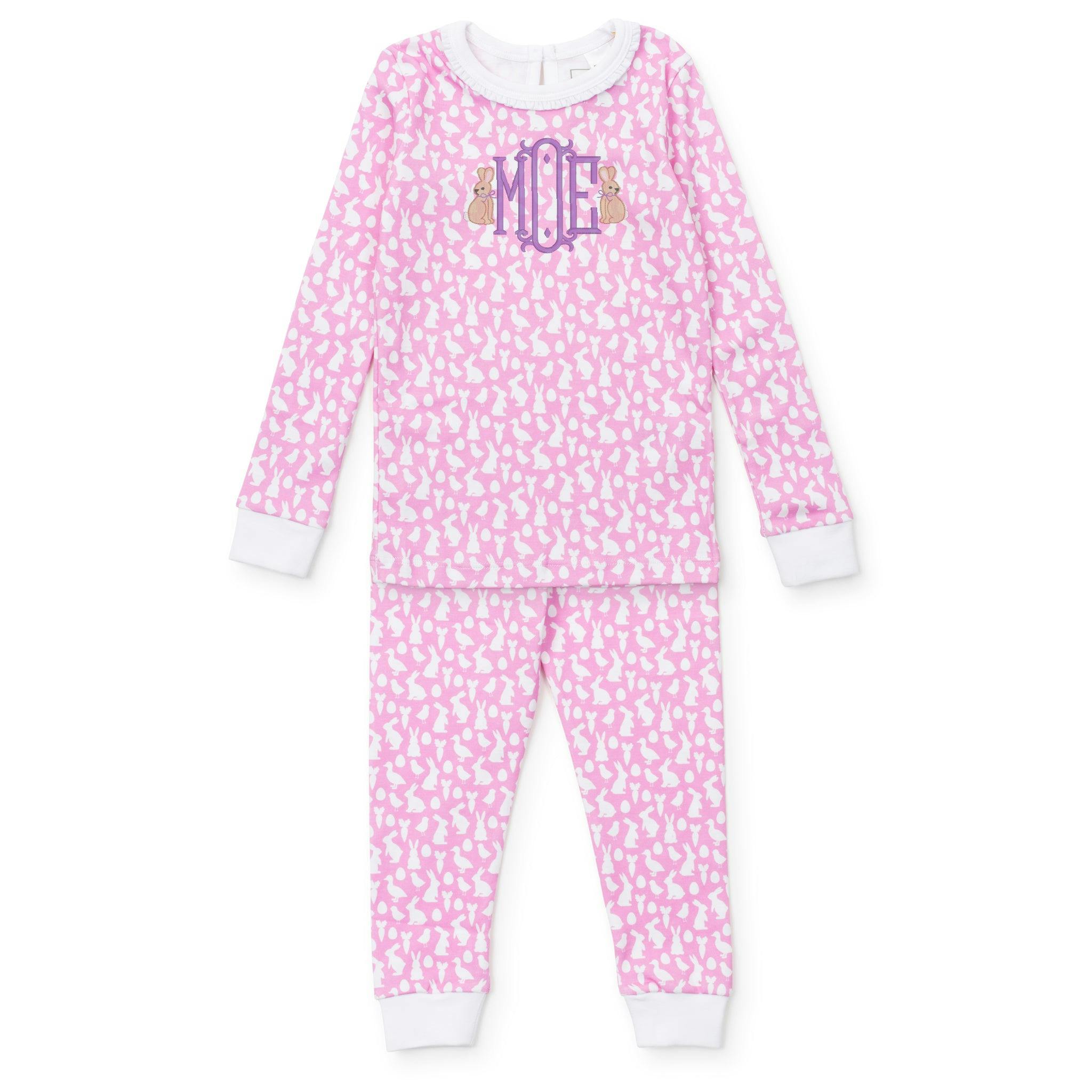 Ava Girls' Pajama Pant Set - Easter Time Pink