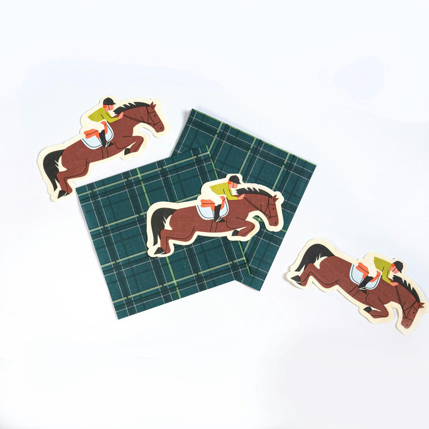 Party Plaid Napkins - Equestrian Collection (x 12)