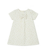 Elsa Baby Dress, French Jacquard - White Gold Lily