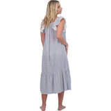 Eva Women's Ruffle Sundress Marine Stripe, Blue