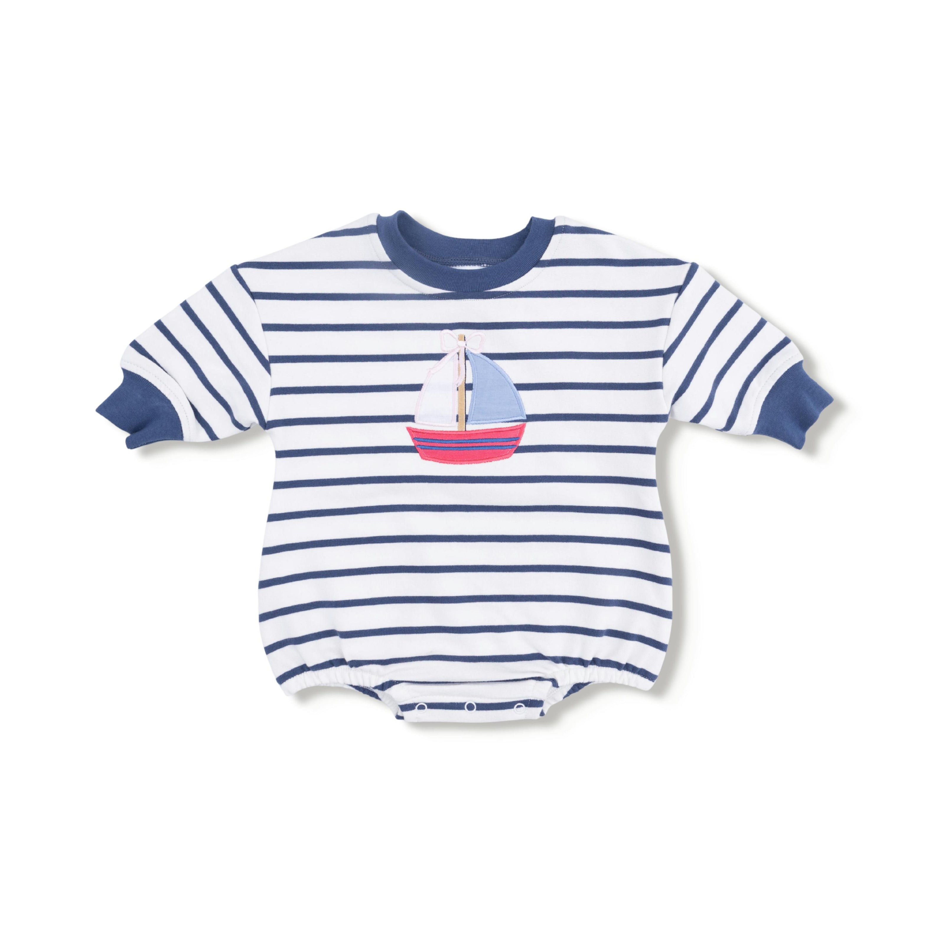 Bubbly Sailboat - Sweatshirt Bubble  Sailboat with Bow