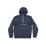 Navy women's quarter zip packable rain jacket and windbreaker