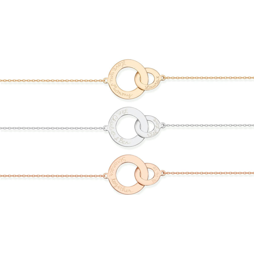 Personalized Intertwined Necklace, 18k Rose Gold Plated