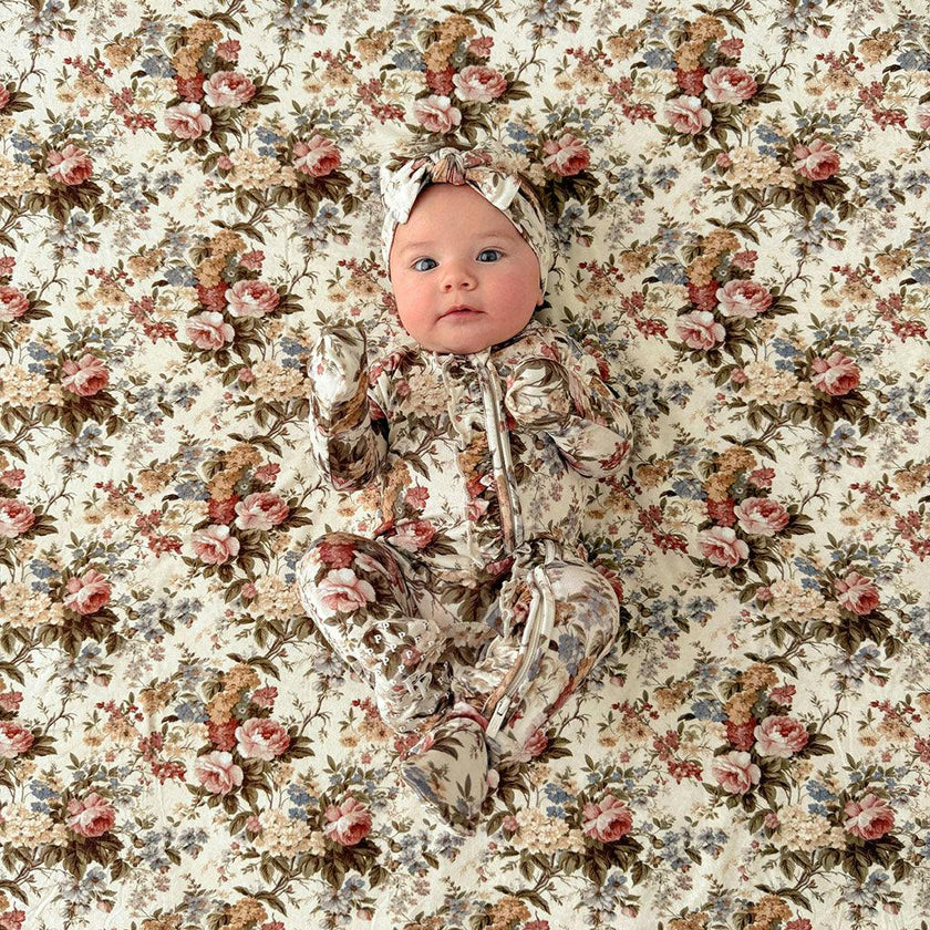Dauphine Footie Ruffled Zippered One Piece