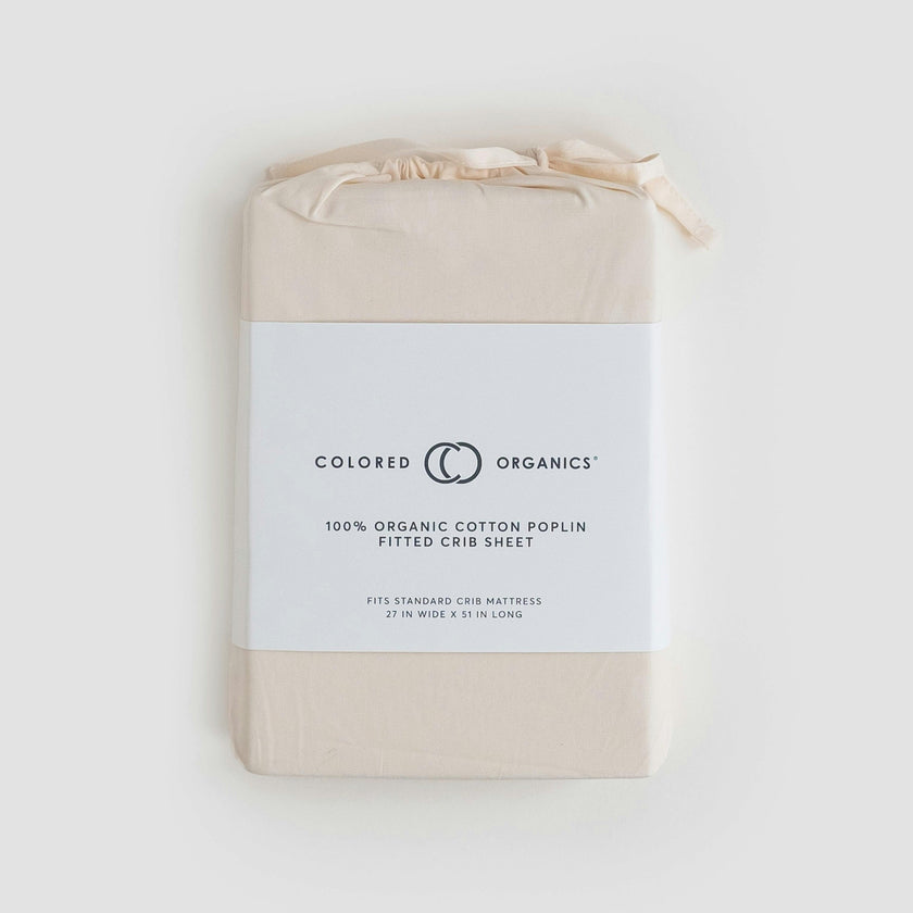 Poplin Fitted Crib Sheet Ivory