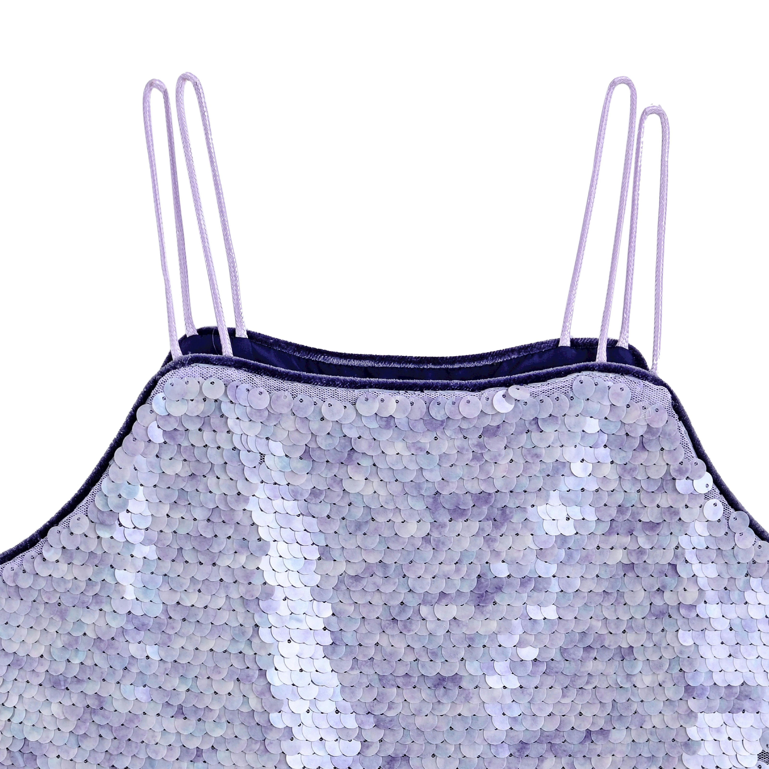 Lavender Anthea Sequin Ruffle Set
