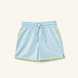 Boys' Drawstring Shorts in Light Blue w/Sulphur Trim