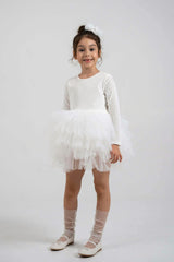 White Velvet Tutu Dress