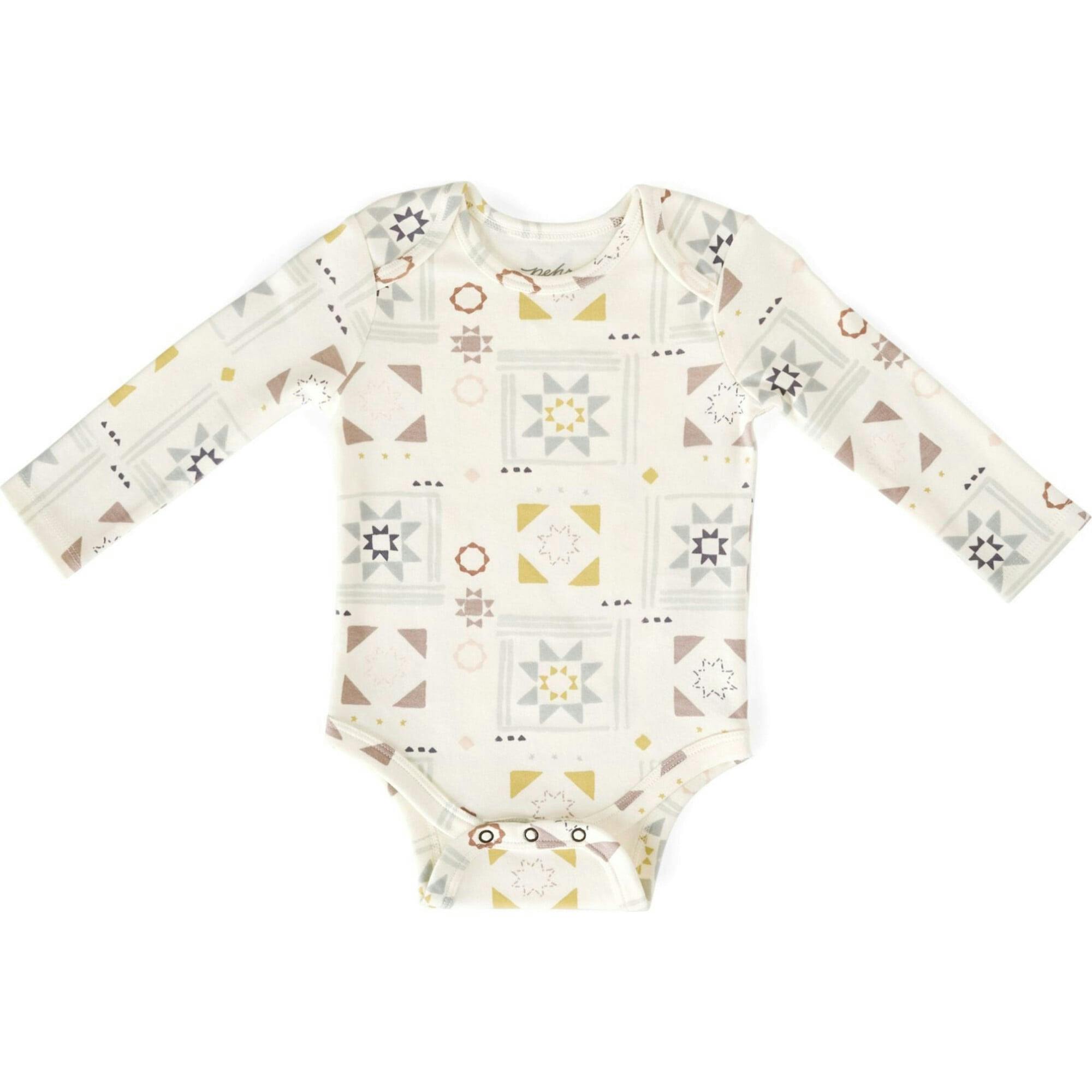 Print Lap Shoulder One-Piece, Beige