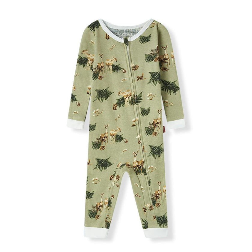 Forest Party Organic Cotton Zipper Pajama
