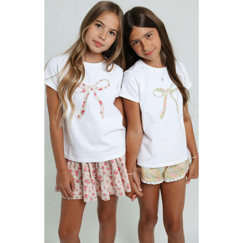 Bow T-Shirt in Petite Rose