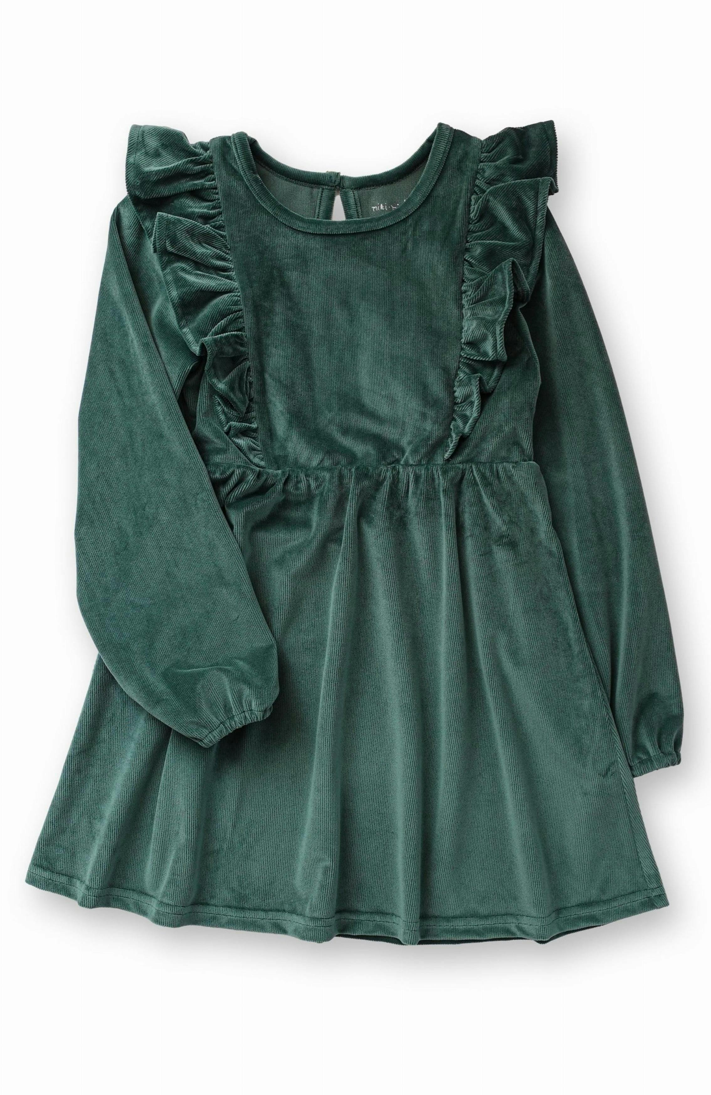 Pine Stretch Corduroy Carina Ruffle Dress