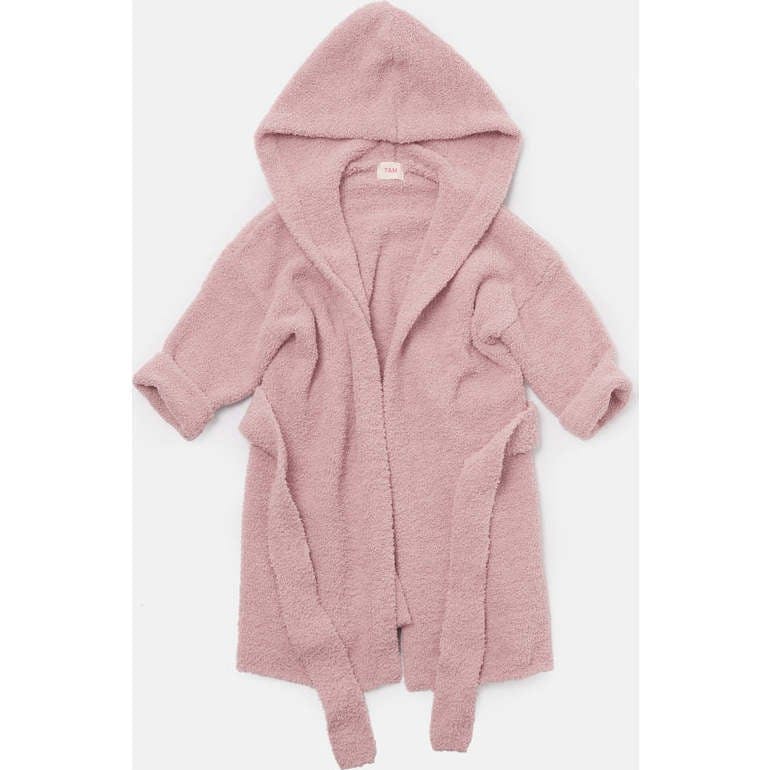 Fuzzy Waist Tie Hooded Robe