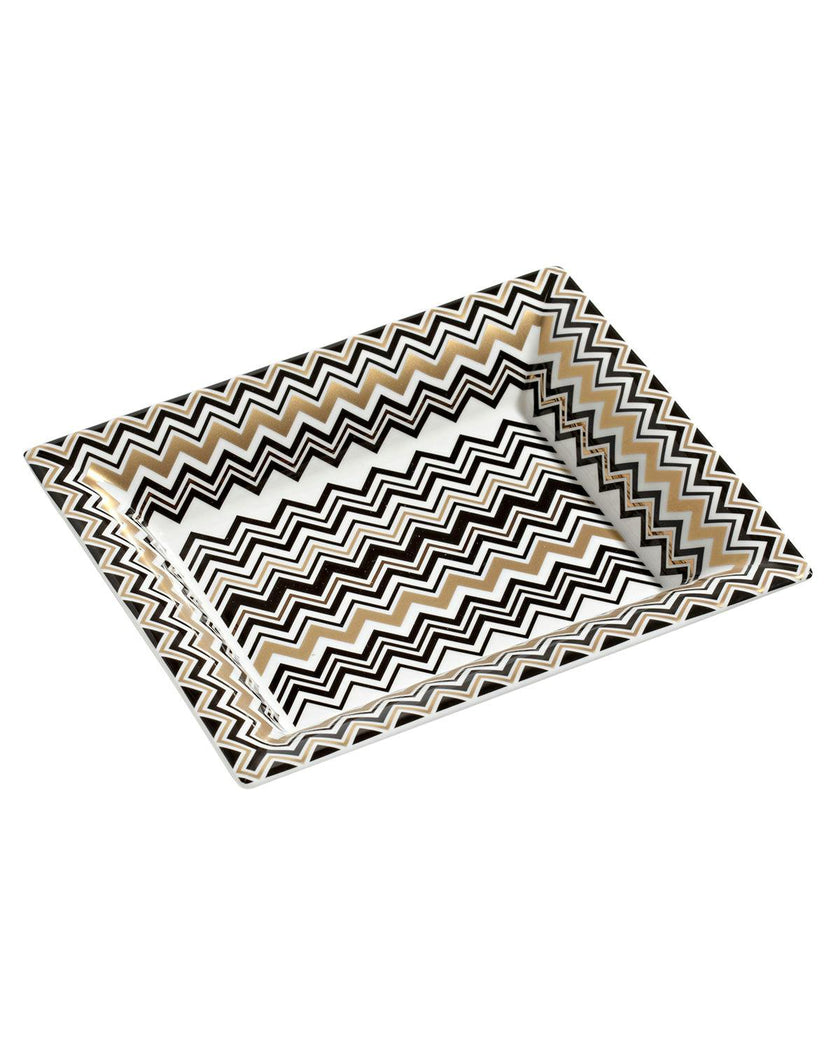 Tray ZIG ZAG Rectangular Large in Luxury Box Gold 8.5" x 6.75"