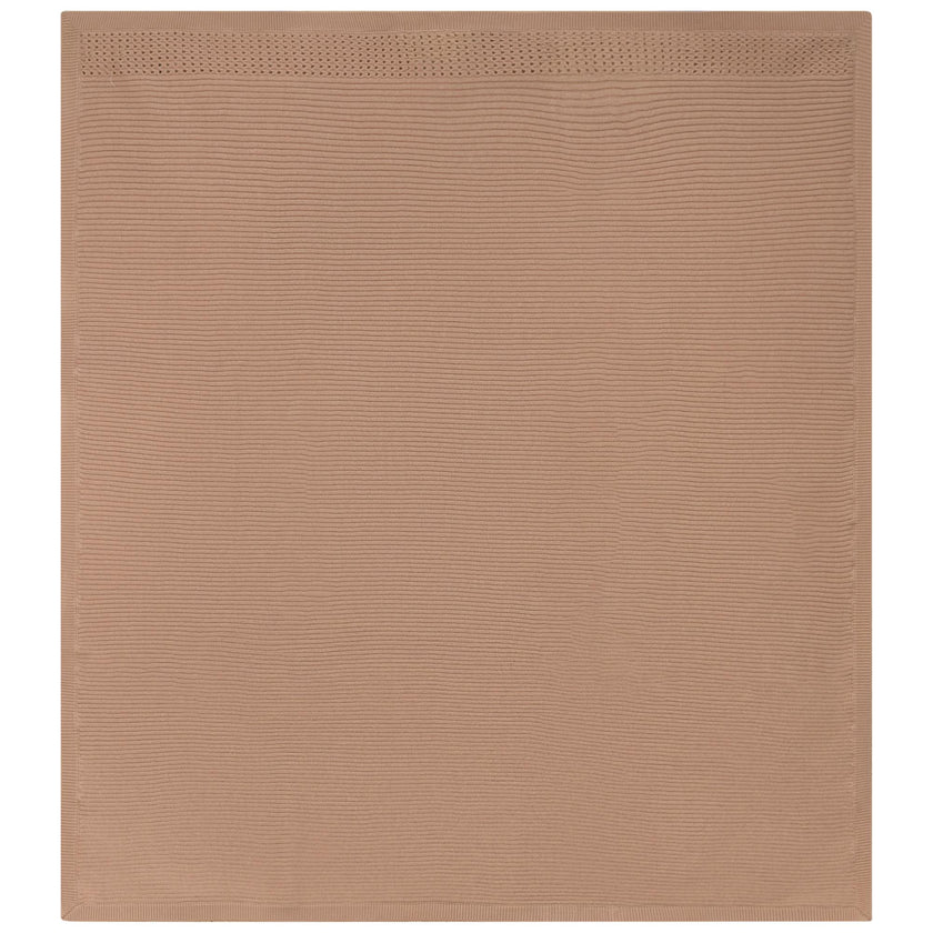 Holed Ribbed Knit Blanket