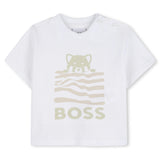 White & Light Beige Graphic Baby Set