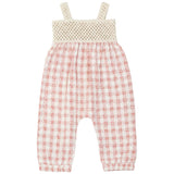 Checkered Embroidered Overall