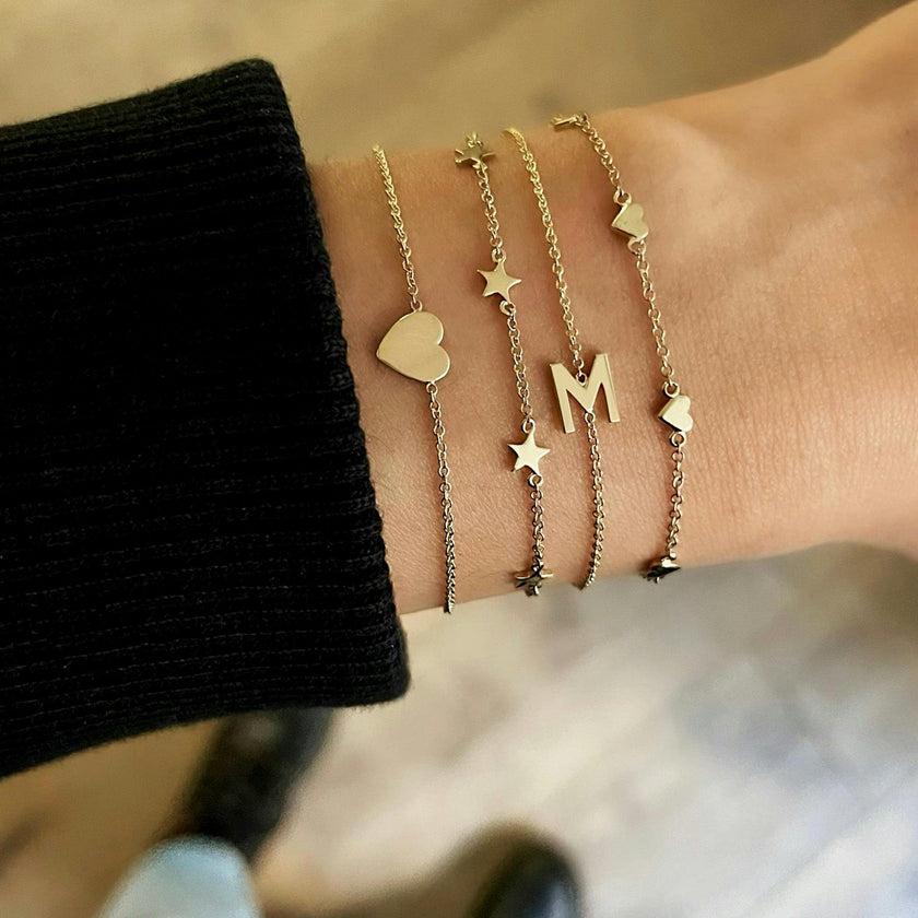 14k Gold Initial Bracelet