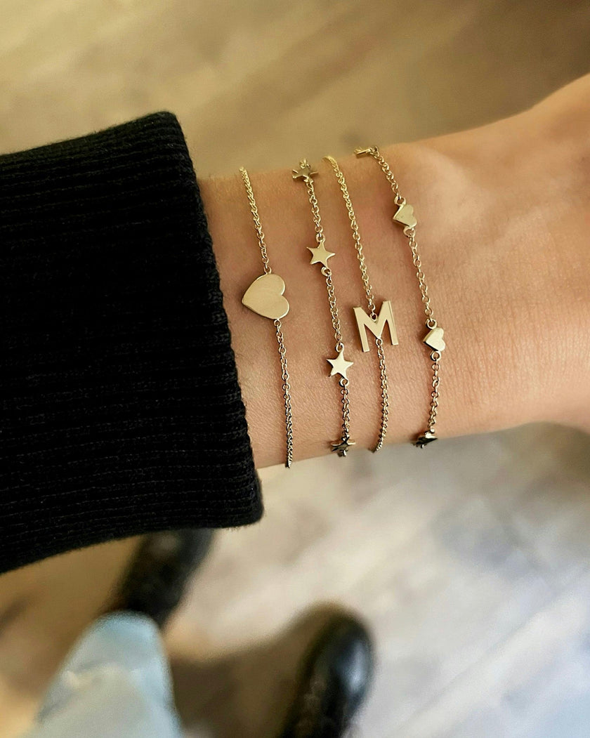 14k Gold Initial Bracelet