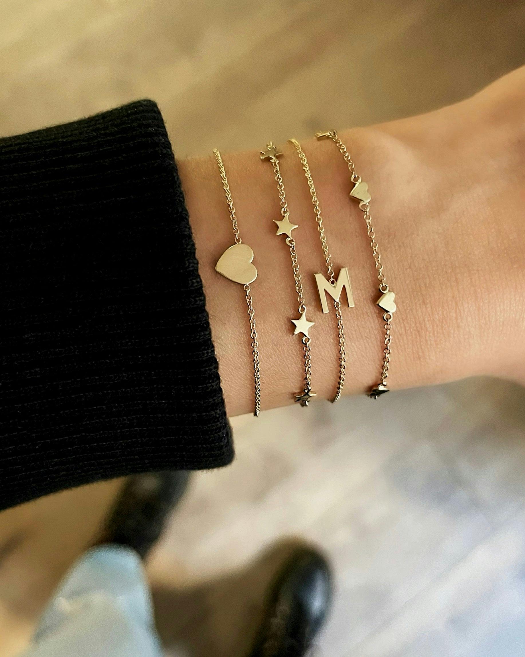 14k Gold Initial Bracelet