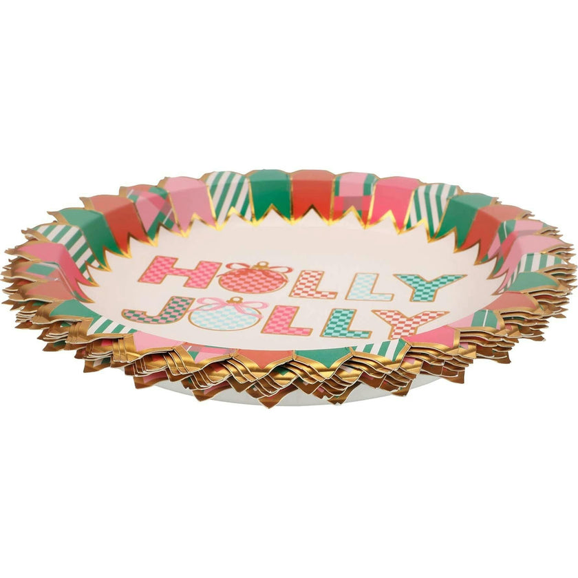 Holly Jolly Christmas Dessert Plates (10 count)