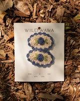 Crochet Clip Set in Midnight Bloom