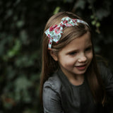Liberty of London Bow Headband, Red/Cream Floral