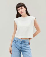 Womens Relaxed Muscle Tee - Pigment Dye Jersey - Bone
