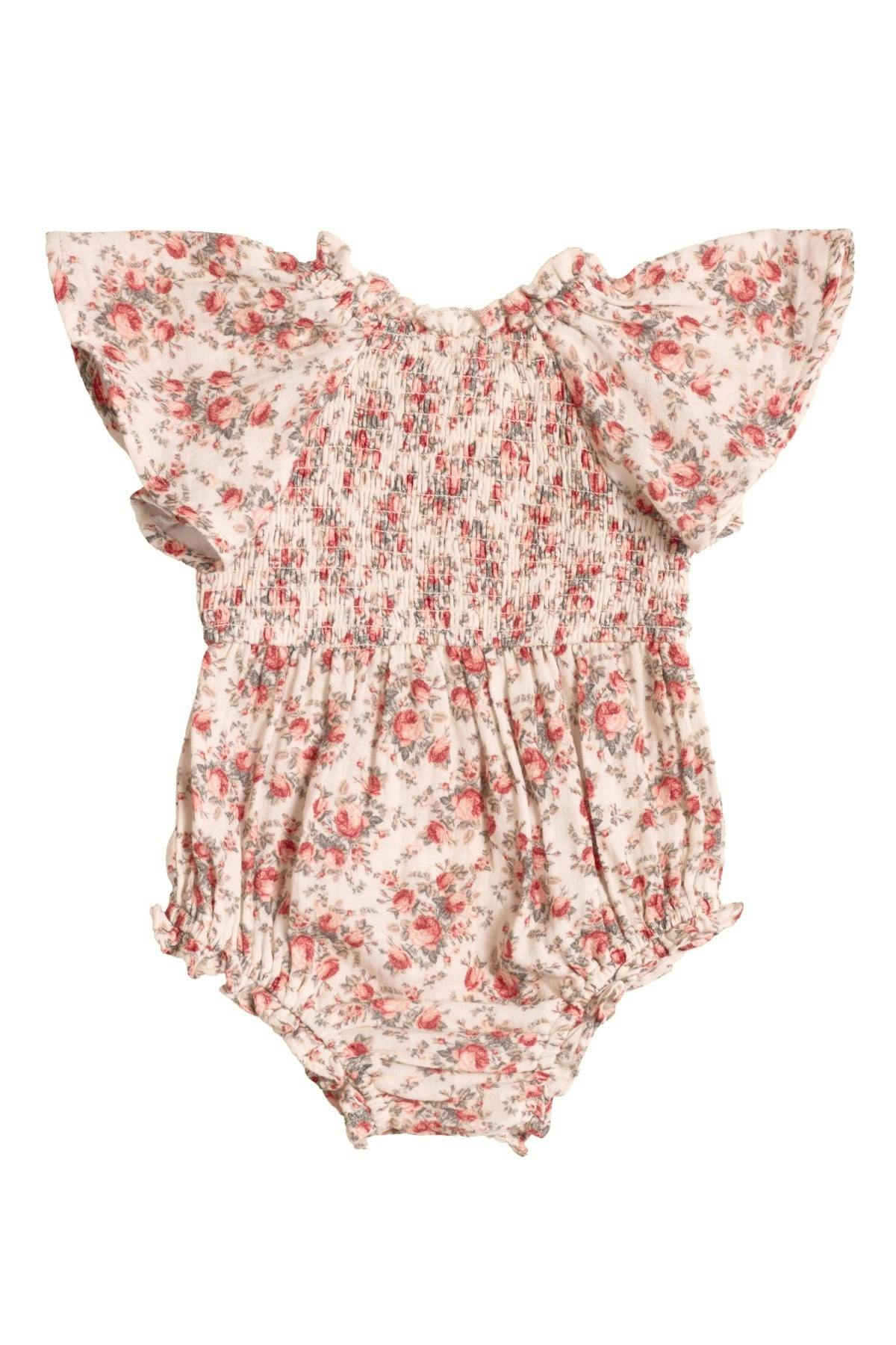 Baby Jovie Romper in Ivory Heritage Rose