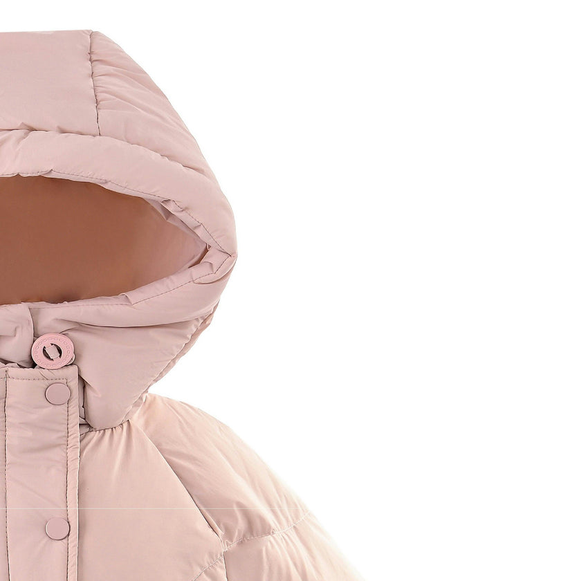 Pink Heart-Quilted Puffer Jacket