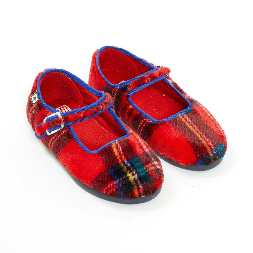 Snap Mary Janes, Red Plaid