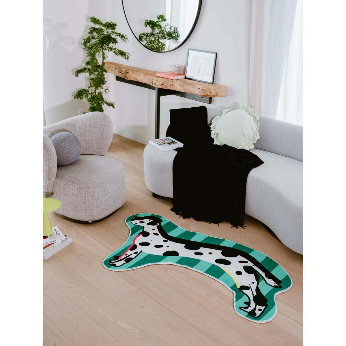 Irregular Shaped Dog Runner Rug by Lu Yang