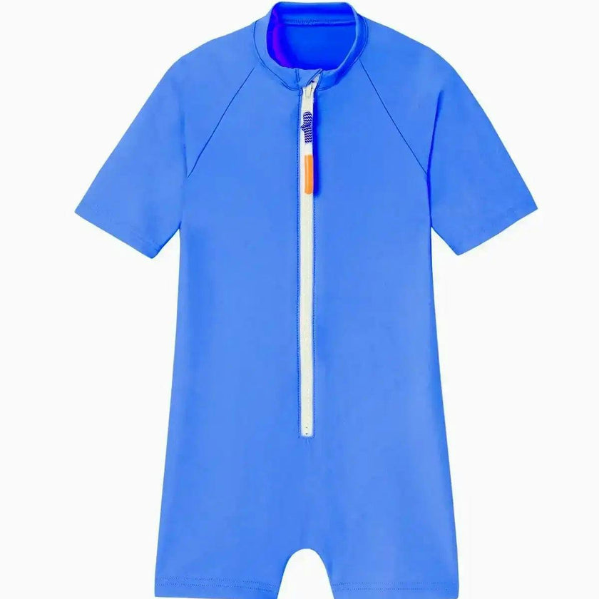 Boys' anti-UV short-sleeved jumpsuit, ultramarine blue | COMBI BYRON