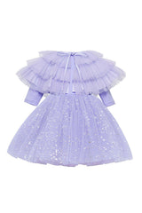 Shiny Lilac Dress Set