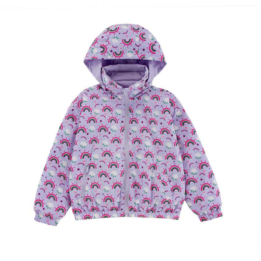 Max Reversible Rain Jacket Windbreaker, Purple Rainbow