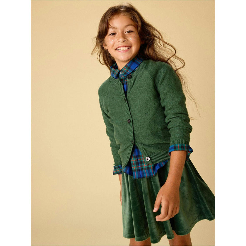 Velour Twirl Skirt, Green