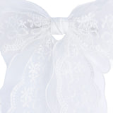 White Sheer Embroidered Organza Lace Hair Clip