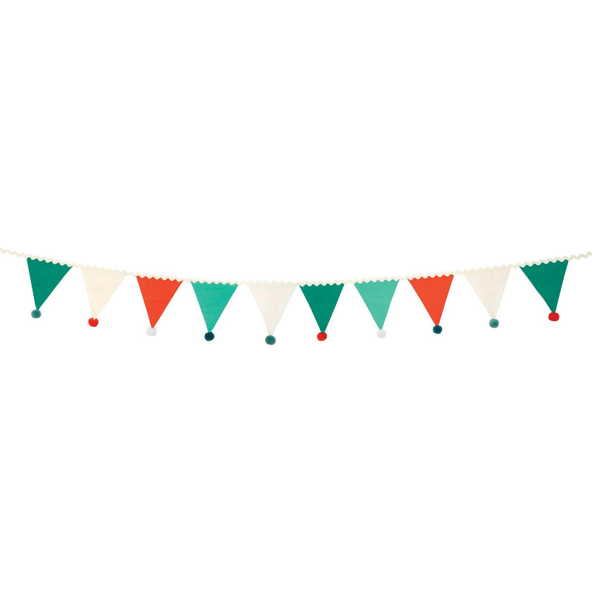 Christmas Pompom Flag Garland