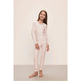 Kids Printed TENCEL™ Modal Unisex Long PJ Set, Red