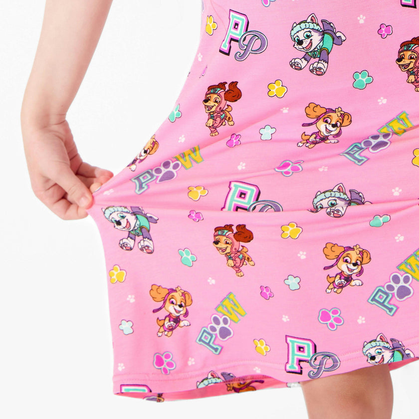PAW Patrol: Varsity Pink Bamboo Girls' Short Sleeve Dress